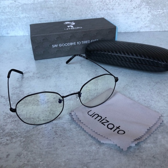 Umizato Kono Blue Light Glasses Jet Black - Picture 1 of 5